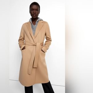theory double face wool belted coat